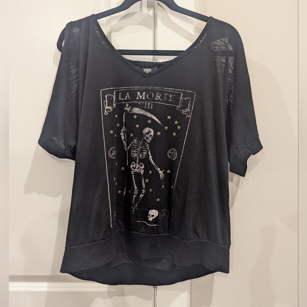 Torrid La Morte Death Tarot Cold Shoulder Top